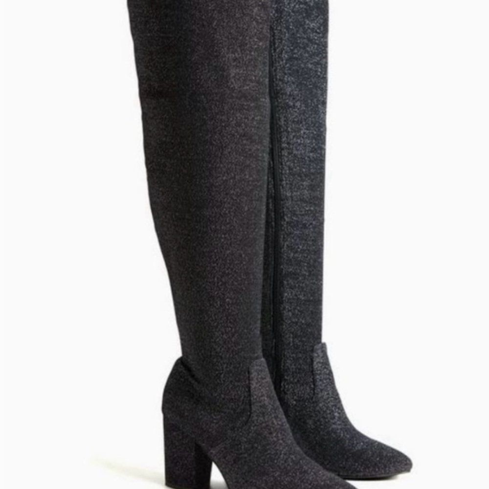 Torrid Shimmering Black Over-the-Knee Boots